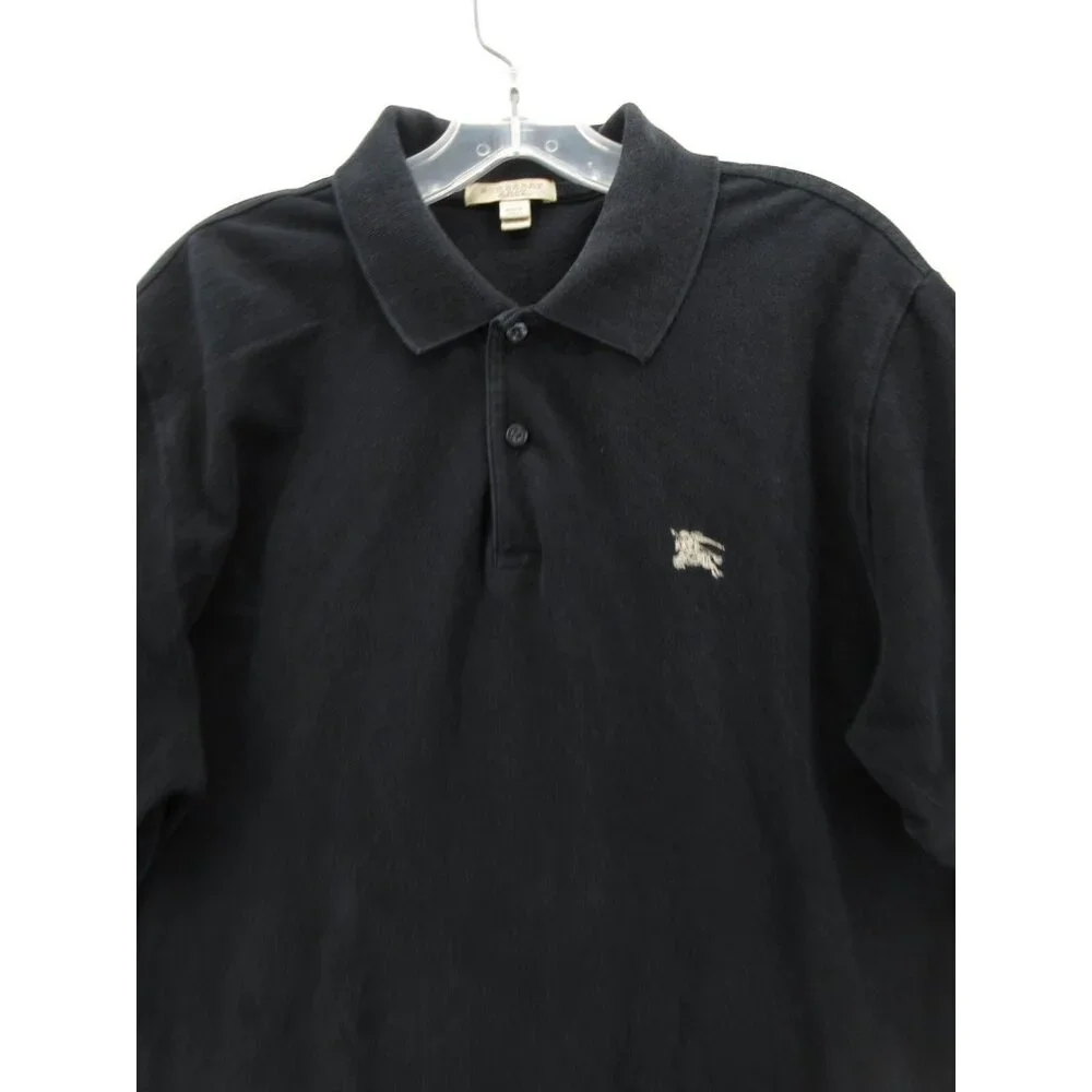 Burberry Brit Polo Shirt Large Golf Equestrian Knight Nova Check Trim - Picture 2 of 12